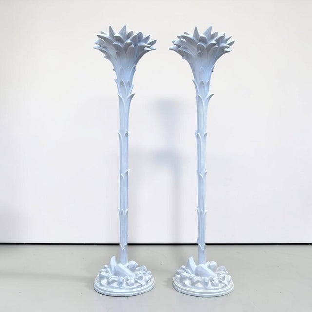 Serge Roche Serge Roche Style Torchere Palm Floor Lamps - a Pair For Sale - Image 4 of 11
