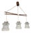 Teak Pendant with Ribbed Glass Shades, 1960s For Sale