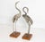 Monumental Pair of Silvered Crane Sculptures on Wooden Plinth Bases | 20th Century For Sale - Image 4 of 13