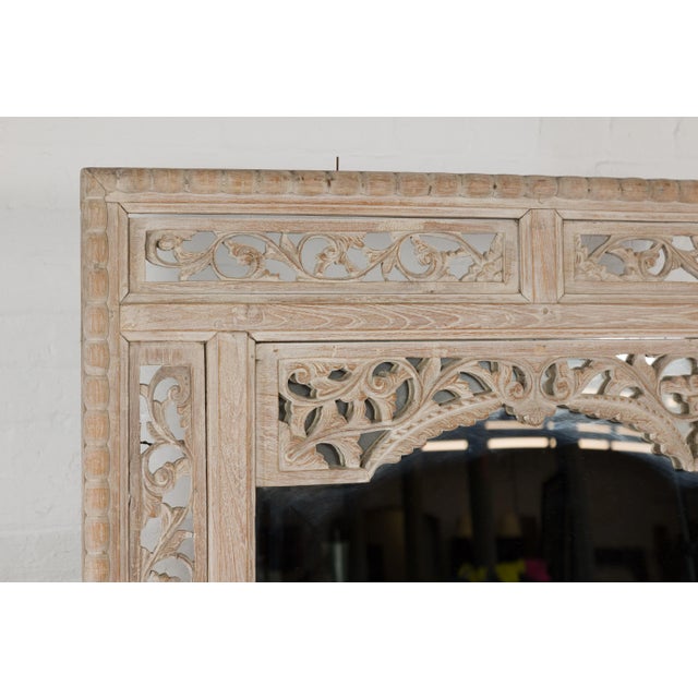 19th Century Antique Mirror with Carved Wooden Frame For Sale - Image 11 of 12