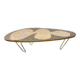 1950s Mid-Century Modern Berthold Muller Polychrome Mosaic Coffee Table For Sale