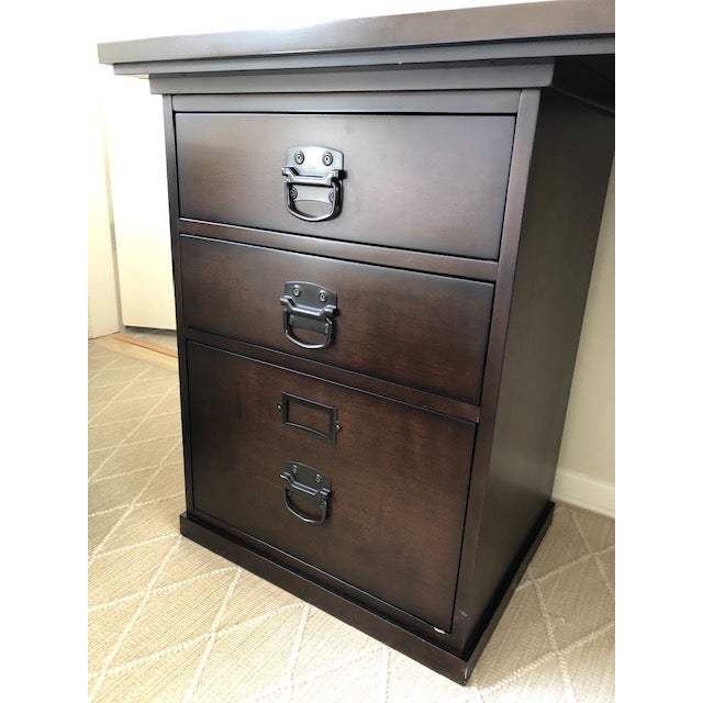 Pottery Barn Bedford Espresso Brown Rectangular Desk Chairish