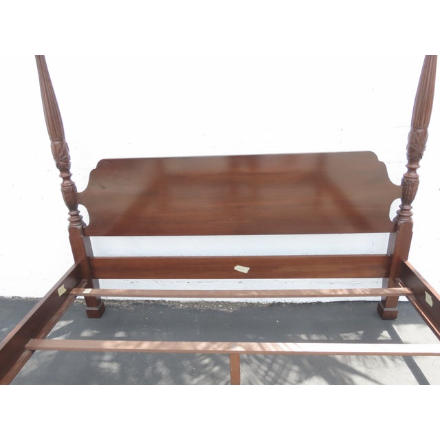 Carved Mahogany King Size Poster Bed 6444 For Sale - Image 4 of 18