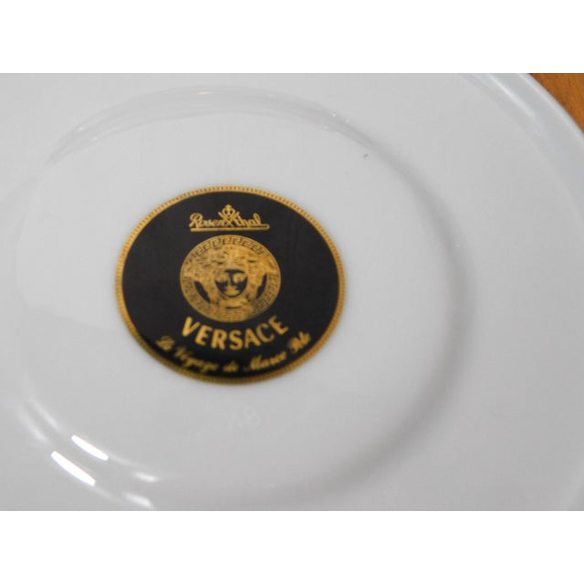 1990s Versace Marco Polo Espresso Saucer | Rosenthal Peacock Porcelain For Sale - Image 9 of 10