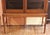 Edwardian period English bookcase cabinet on stand. Mahogany with geometric line inlays. The stand custom made. Mahogany...