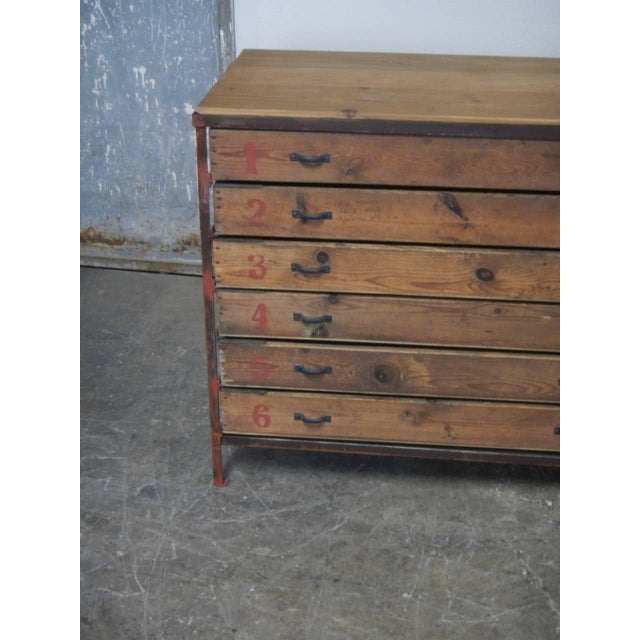 Wood Industrial Chest of Drawers, 1960s For Sale - Image 7 of 12