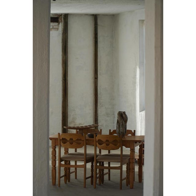Vintage Razorblade Dining Chairs in Oak and Hessian by Henning Kjærnulf, 1960s, Set of 6 For Sale - Image 9 of 18