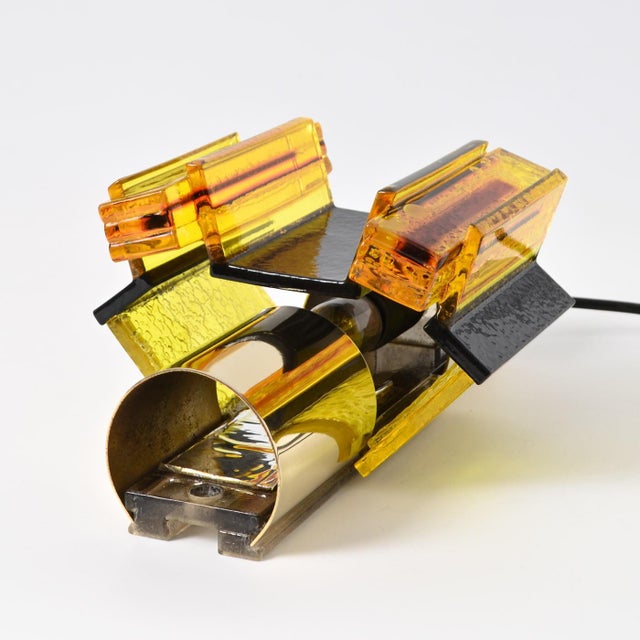 Danish Yellow Acrylic Wall Lamp by Claus Bolby for Cebo Industri, 1970s For Sale - Image 4 of 10