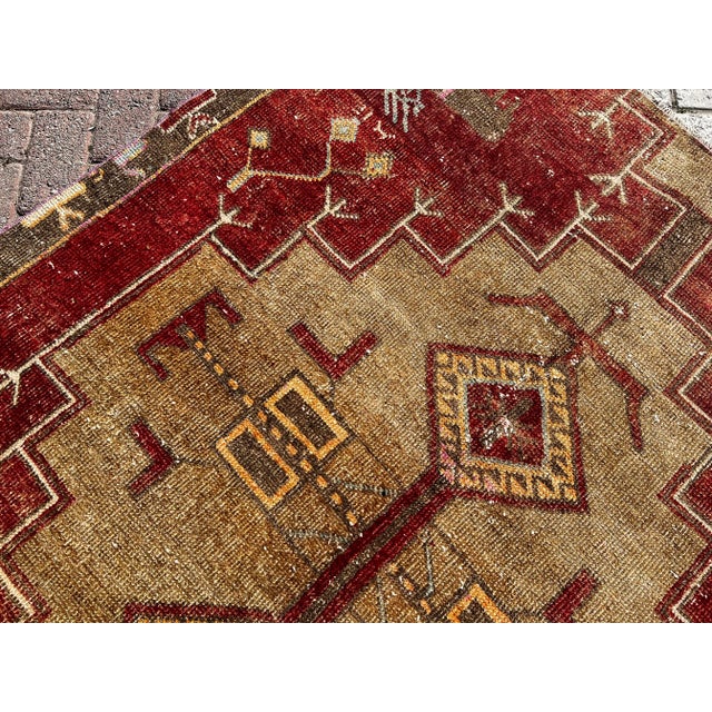 Rustic 1960s Vintage Hand Knotted Area Rug - For Sale - Image 3 of 11