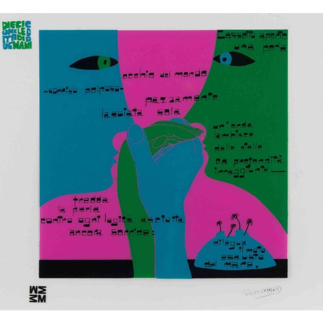 Ennio Pouchard, A Pearl, 1970s, Screen Print For Sale