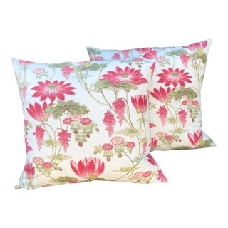 Bennison Linen "Lotus" Pillows - a Pair For Sale