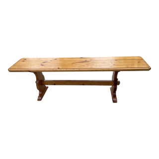 French Country Trestle Bench For Sale
