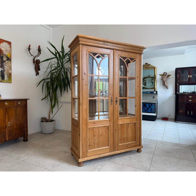 Farmhouse Rustic Display Cabinet For Sale - Image 9 of 11