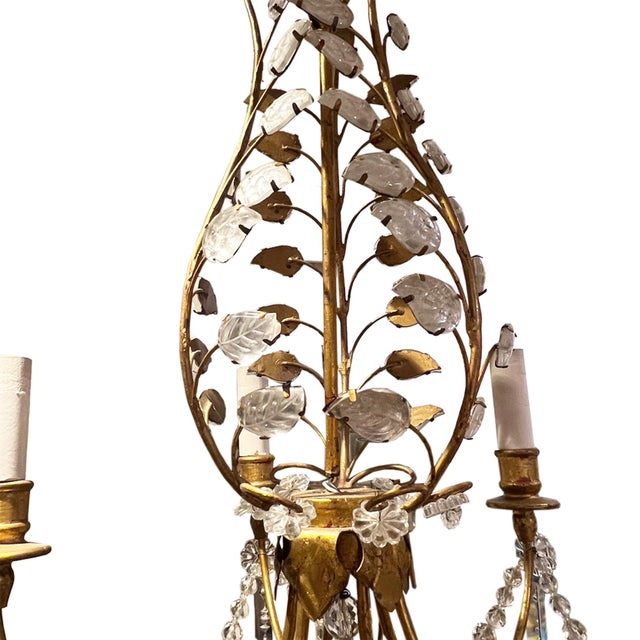 Small Vintage French Chandelier, 1960s For Sale - Image 3 of 7