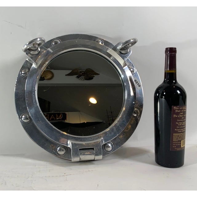 Aluminum Ship's Porthole Mirror For Sale - Image 4 of 10
