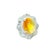 A striking platinum dome ring featuring a captivating fire opal at its center. The opal weighs 7.41 carats, showcasing a...