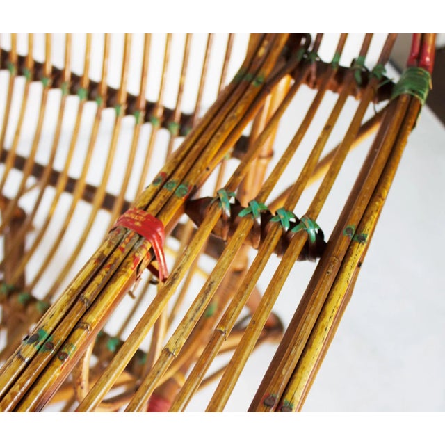 1960s Mid-Century Italian Pencil Reed Lounge Chair For Sale - Image 4 of 12