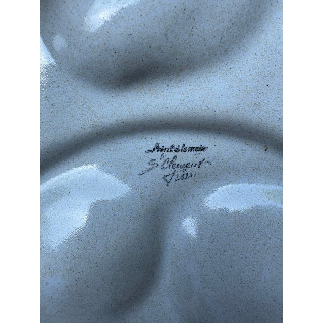 1950s French Oyster Plates and Platter For Sale - Image 5 of 5