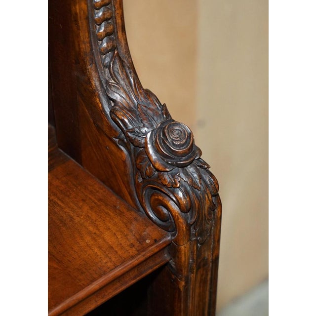 Tall Regency Hardwood Waterfall Bookcases, Set of 2 For Sale - Image 11 of 18