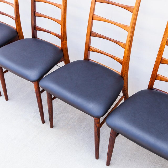 1960s Rare Danish Modern "Lis" Dining Chairs in Rosewood & Leather by Niels Koefoed For Sale - Image 16 of 18