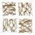 Natural Large Vine Square Hanging Wall Art Set of 4 For Sale