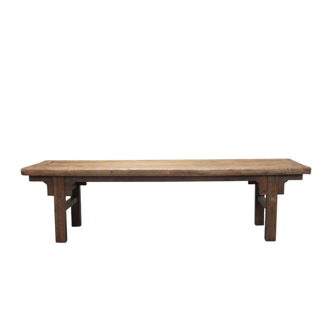 78" Inch Long Elm Bench For Sale - Image 4 of 8