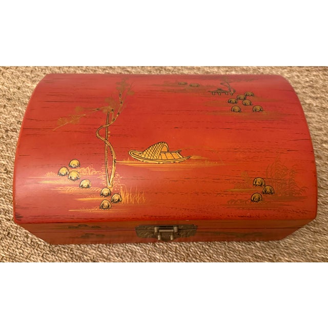Vintage Chinoiserie Cinnabar Box For Sale - Image 9 of 12