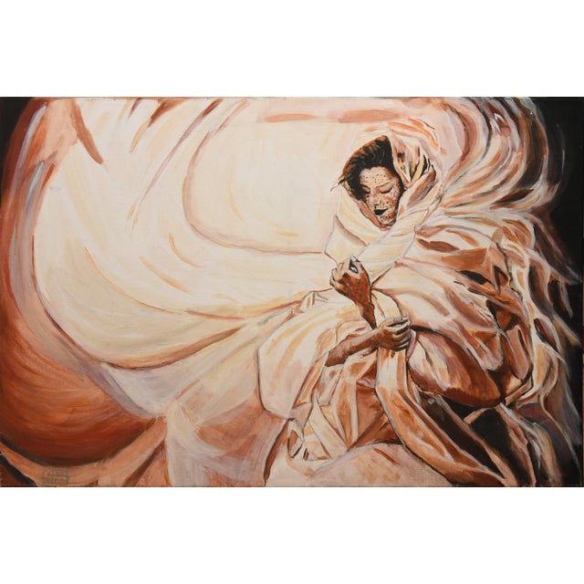 Original Acrylic on Canvas Signed by Artist Esmail Khalalfa For Sale