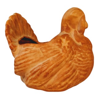Vintage Terra Cotta Turkey Planter Fall Thanksgiving Centerpiece Tablescape For Sale
