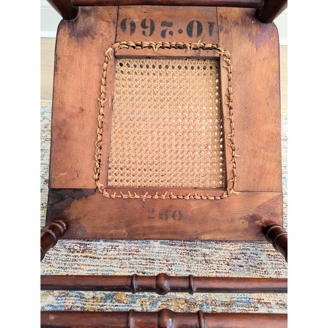 Late 19th Century Victorian Mahogany Chair Spindle Back Cane Seat For Sale - Image 9 of 12