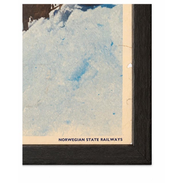 Vintage Norway Snow Sun Fun Ski Travel Tourism Framed 1967 Poster 41"h For Sale In Washington DC - Image 6 of 10
