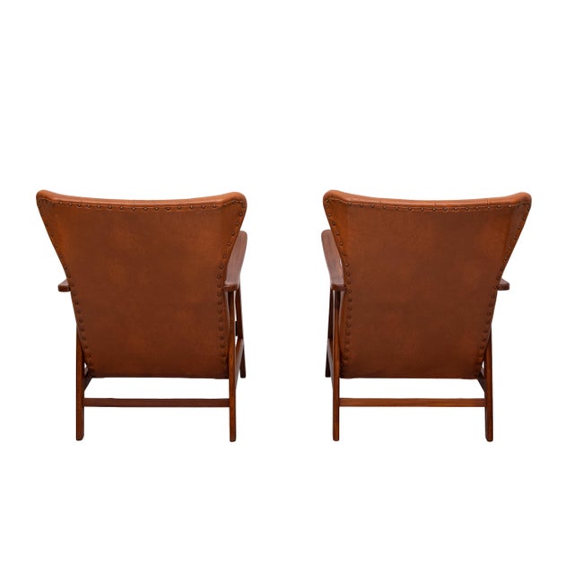 Teak and Faux Leather Lounge Chairs, Holland, 1960s, Set of 2 For Sale - Image 6 of 11