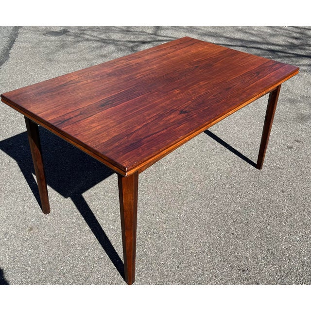 Rosewood Mid-Century Modern Draw-Leaf Dining Table For Sale - Image 10 of 10