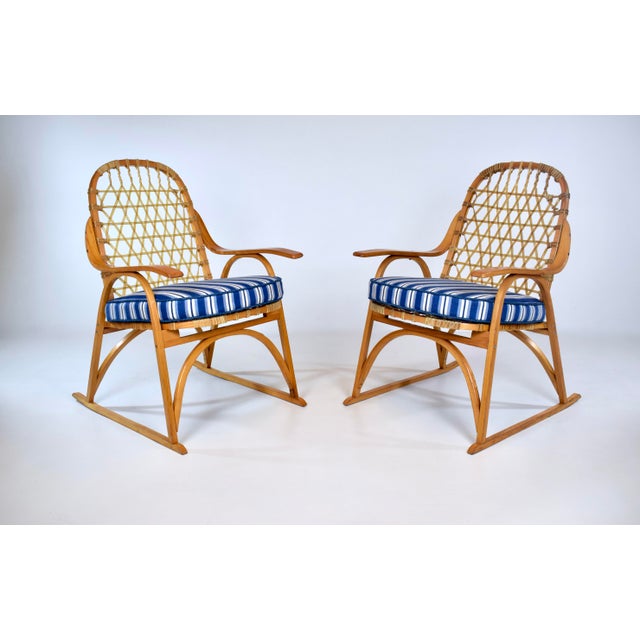 Vintage Snowshoe Arm Chairs by SnoCraft, Norway Maine For Sale - Image 10 of 14
