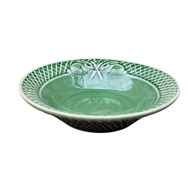 This lovely classic vintage green glazed Majolica rabbit dinnerware is made in Portugal by Bordallo Pinheiro. With a...