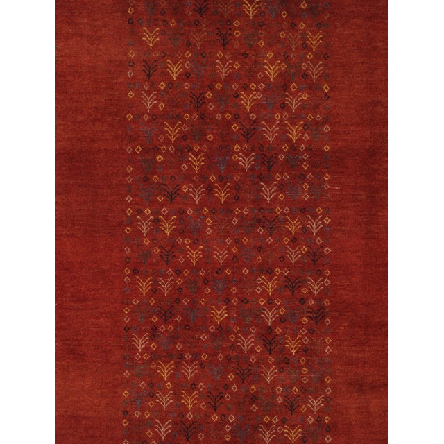 Contemporary Vintage Hand-Knotted Persian Gabbeh Rug 6'1" X 8'2" For Sale - Image 3 of 5