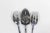 Silver 1960s Mid Century Modern Stainless Serving Set Spoon, Fork, Lifter, Set of Three Aztec Scroll For Sale - Image 8 of 10