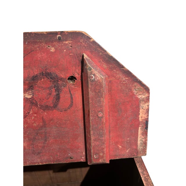 19th C Coffee Bin in Original Paint For Sale - Image 9 of 13