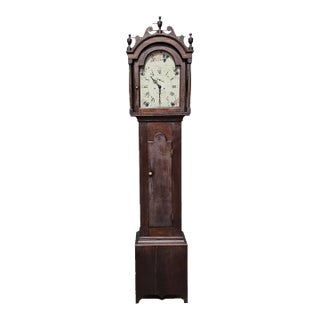 Antique Massachusetts Roxbury Style Tall Case Grandfather Clock Abraham Edwards For Sale