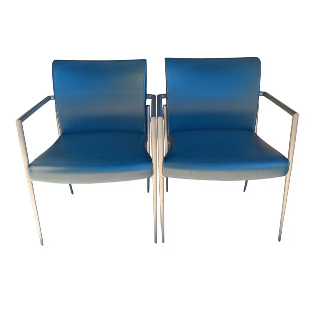 Elevate Your Executive Spaces With This Exceptional Pair of HBF Cortona Lounge Chairs by Designer Joe Ricchio. For Sale - Image 4 of 12