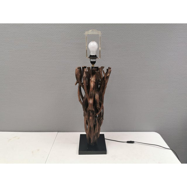 Vintage Table Lamp in Driftwood, 1980s For Sale - Image 4 of 15