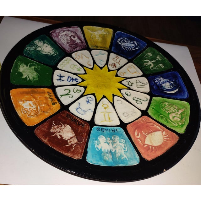 Mid-Century Modern Late 20th Century Signs of the Zodiac Plate, MCM Ceramic For Sale - Image 3 of 6
