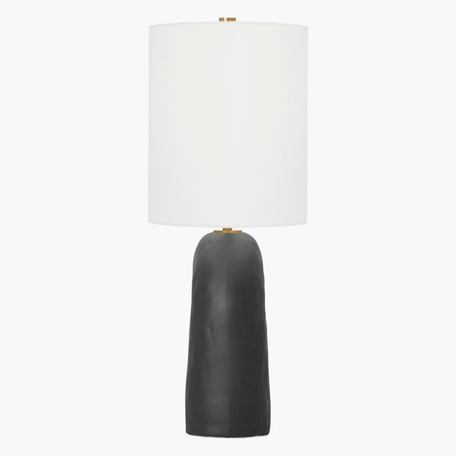 2020s Hable by Visual Comfort Studio Hable Aura Table Lamp in Rough Black Ceramic For Sale - Image 5 of 6