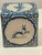 Delft tile style tole box. Square shape. Designs on all sides featuring dogs.