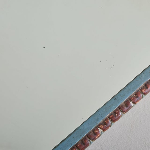 Italian Neoclassical Coffee Table with Fluted Legs + Mirrored Top, 1930s For Sale - Image 9 of 11