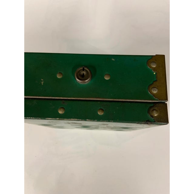 1940s Vintage Home Budget Metal Savings Bank For Sale - Image 5 of 8