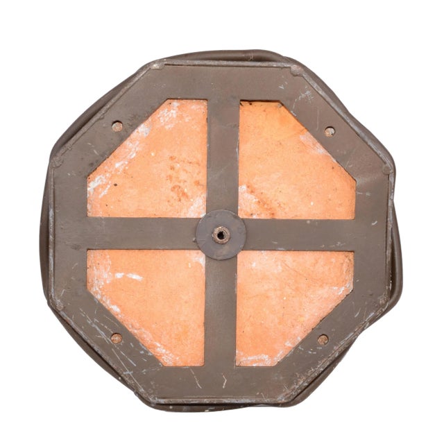 Metal Wrought Iron & Terracotta Tile Wall Sconce For Sale - Image 7 of 8