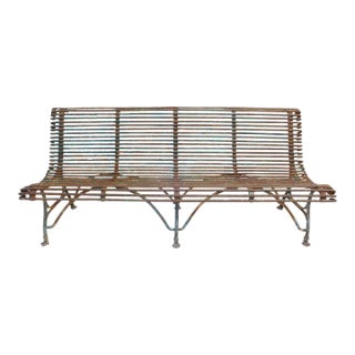 19th Century French Wrought Iron Arras Bench For Sale