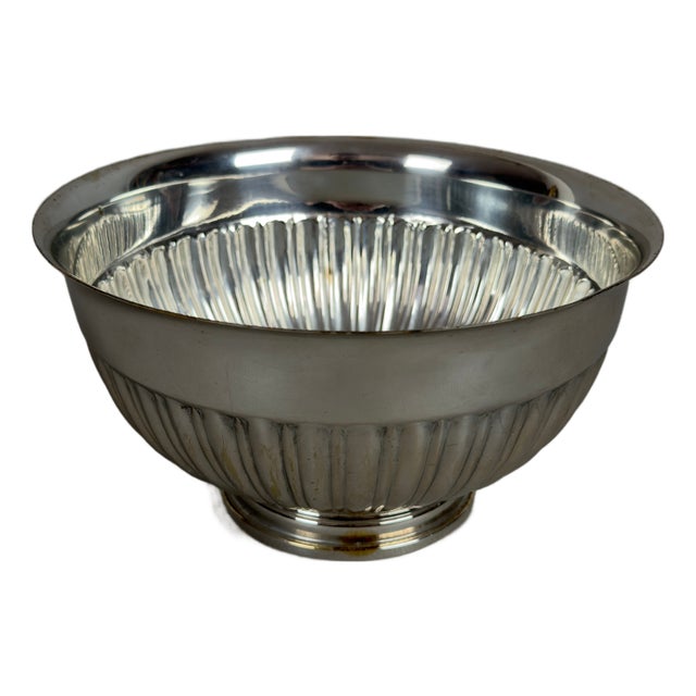 Silver-Plated Fruit Bowl Centerpiece with Noble Coat of Arms Brand For Sale