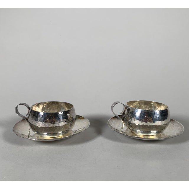 Silver-Plated Metal Cups by Jean Despres, 1950, Set of 2 For Sale - Image 10 of 10